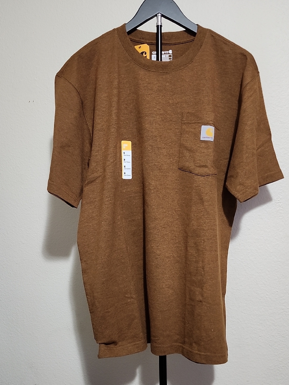 Carhartt K87 Pocket T-Shirt – Brown (Men’s M, Loose Fit)